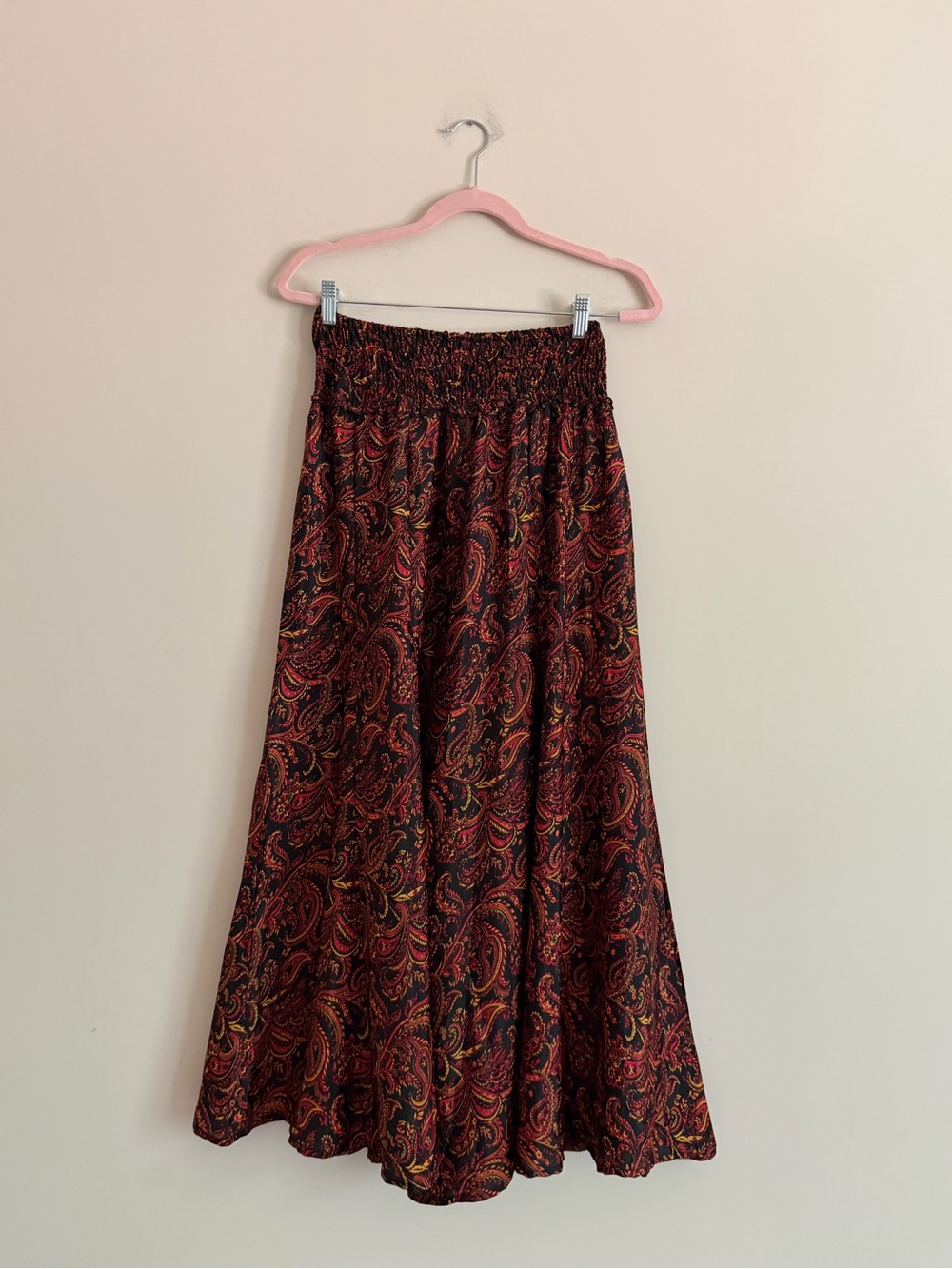 Coline Paisley Wide Leg Pants S/M Boho Flowy Pull On Palazzo Pants - Picture 3 of 8